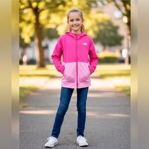 The North Face Girl AGAVE Full
Zipper Athletic Jacket Pink size Large